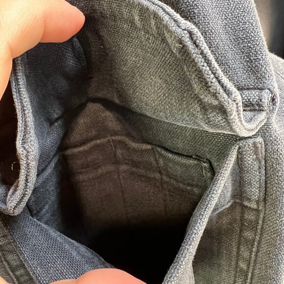 Taylor Stitch The Shop Shirt Boss Duck Coal Black Canvas Shacket - Picture 5 of 11